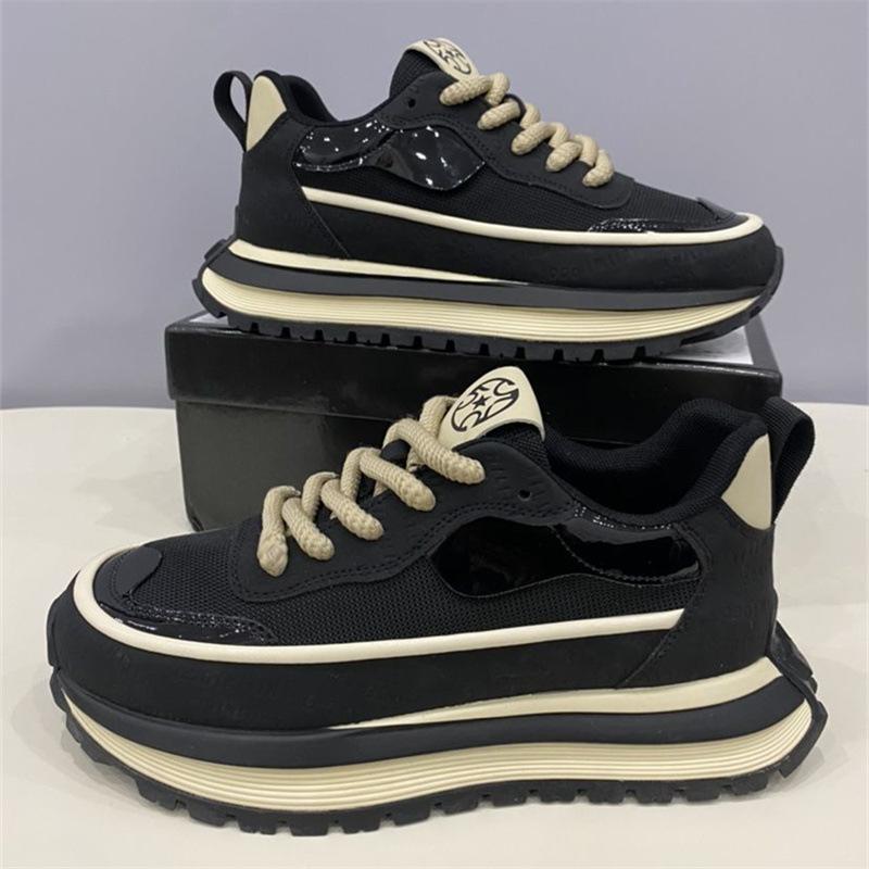 2025 Spring New Casual Sneakers Mens Simple Retro Platform Heightening Dad Shoes Comfortable Breathable Mens Casual Shoes