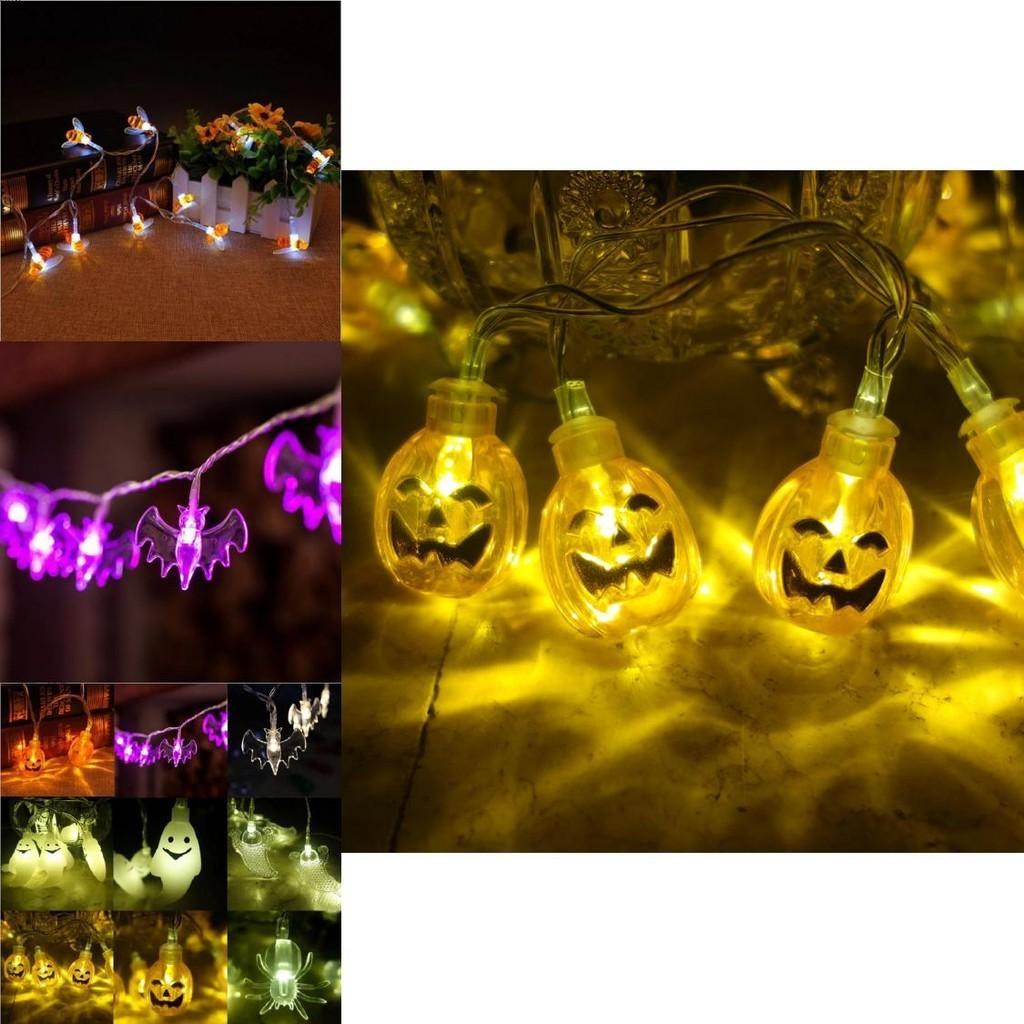 Enchanting Halloween Led String Lights Featuring Whimsical Pumpkins Spiders Skeletons For Festive Window Decor