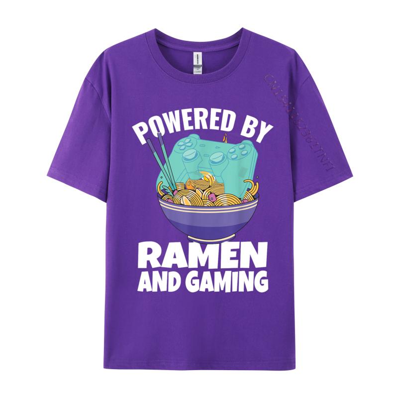 Powered By Ramen And Gaming Gamer Family Cotton Men's Top T-shirts Design Tops Tees Designer Tops Shirt Drop Shipping