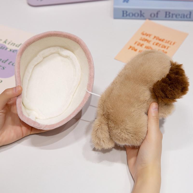 Cute Cat Doll Puppy Rabbit Shiba Dog Doll Animal Sleeping Basket Plush Toy Soothes Children Playing House