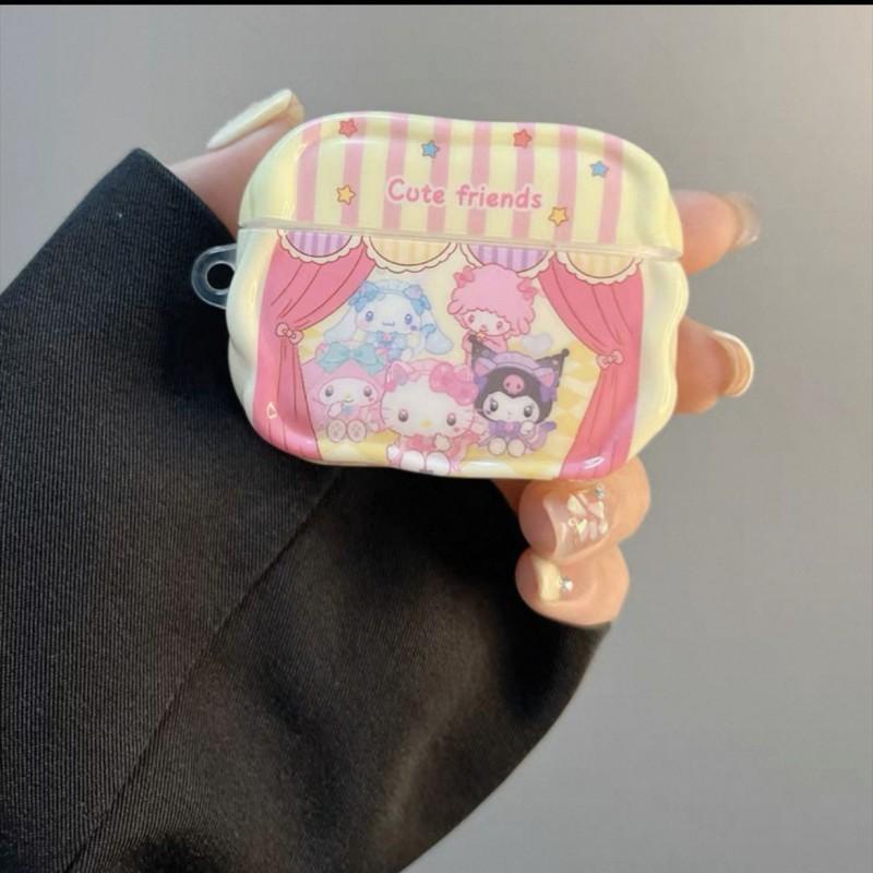 Ins Girl Heart Anime Cartoon Party Suitable AirPods Pro 3 Generation 2 Apple Protective Case Earphone Soft 4