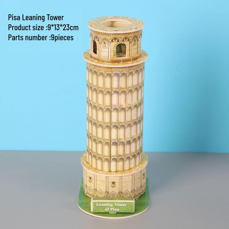 

3D Пазл Всемирно Известное Здание Мозаичная Модель Детская Обучающая Игрушка Ручной Работы Эйфелева Башня Бумажная Сборка Обучающие Игрушки