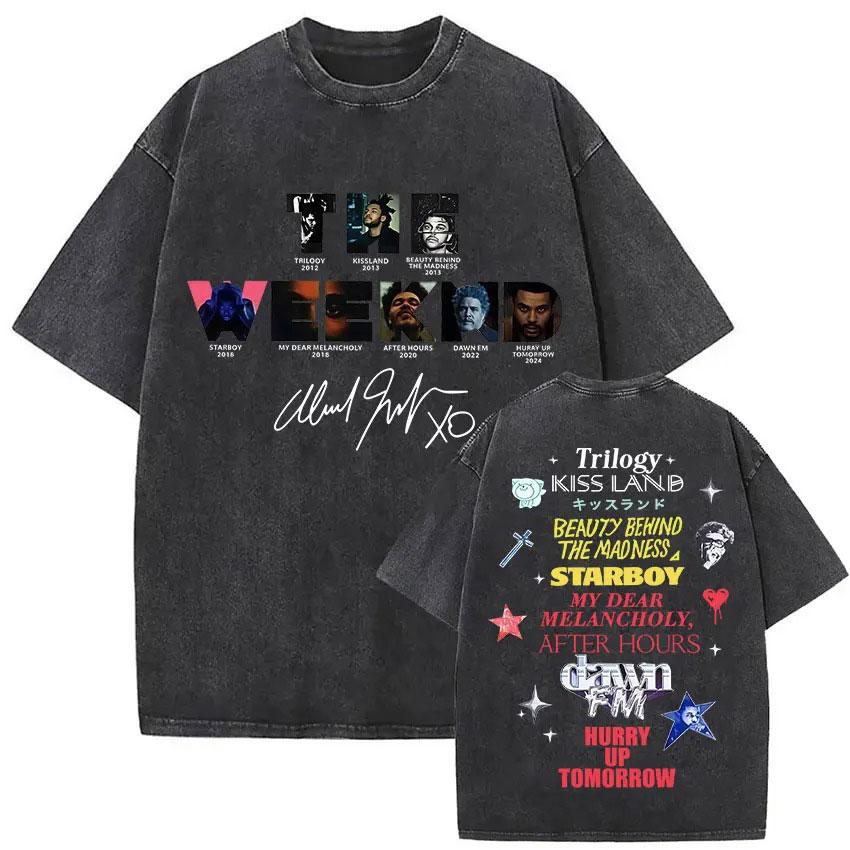 Hot Sale The Weeknd Vintage Graphic T Shirts Harajuku Music YK Short Sleeve Tshirt Unisex Gothic Casual Crewneck Tshirts