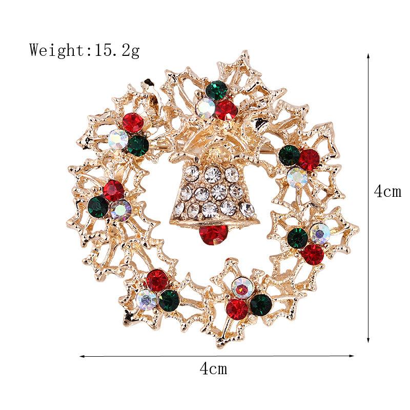 Fashion Christmas Brooch Christmas Tree Shoes Old Man Elk Wreath Snowflake Bell Pin Female