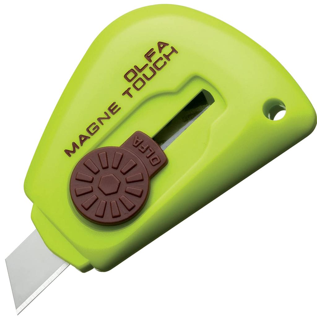 OLFA Compact Knife Magnetouch 95B2 (2-pack, White/Lime Green)