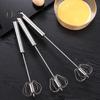 Semi-Automatic Whisk Stainless Steel Egg Beater Hand Push Rotary Egg Mixer Blender Handheld Egg Stirrer Tool Kitchen Supplies