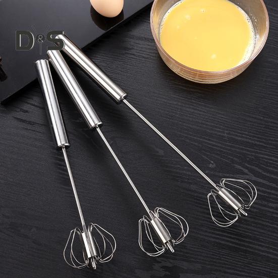 Semi-Automatic Whisk Stainless Steel Egg Beater Hand Push Rotary Egg Mixer Blender Handheld Egg Stirrer Tool Kitchen Supplies