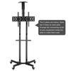TSY 1600 32-70" TV Mobile Cart Weight Bearing 60kg Maximum VESA 400*600 Up and Down Adjustable 15° with Pulley Tray Camera Bracket