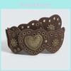 Ceinture large punk vintage en cuir avec boucle ardillon en métal pour la mode festival