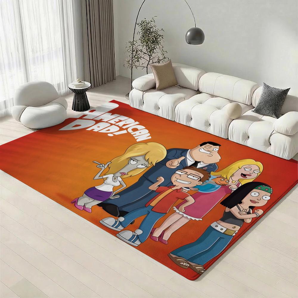 Adult Cartoon A-American DadS Floor Mat Eco-Friendly Flannel Doormat Non-Slip Odorless Soft Short Plush Indoor Floor Rug