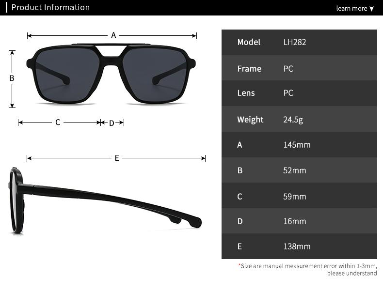 Foreign Trade Cross-Border Sunglasses for Men and Women European and American Urban Style Ins Glasses Model Square Modern Sunglasses Lh282