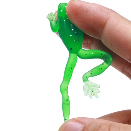 5 Stück leuchtender Frosch-Softbait, 2,7 g/5,5 cm, realistische Form, künstlicher Silikon-Froschköder mit Haken, natürlicher Schwimmstil-Köder