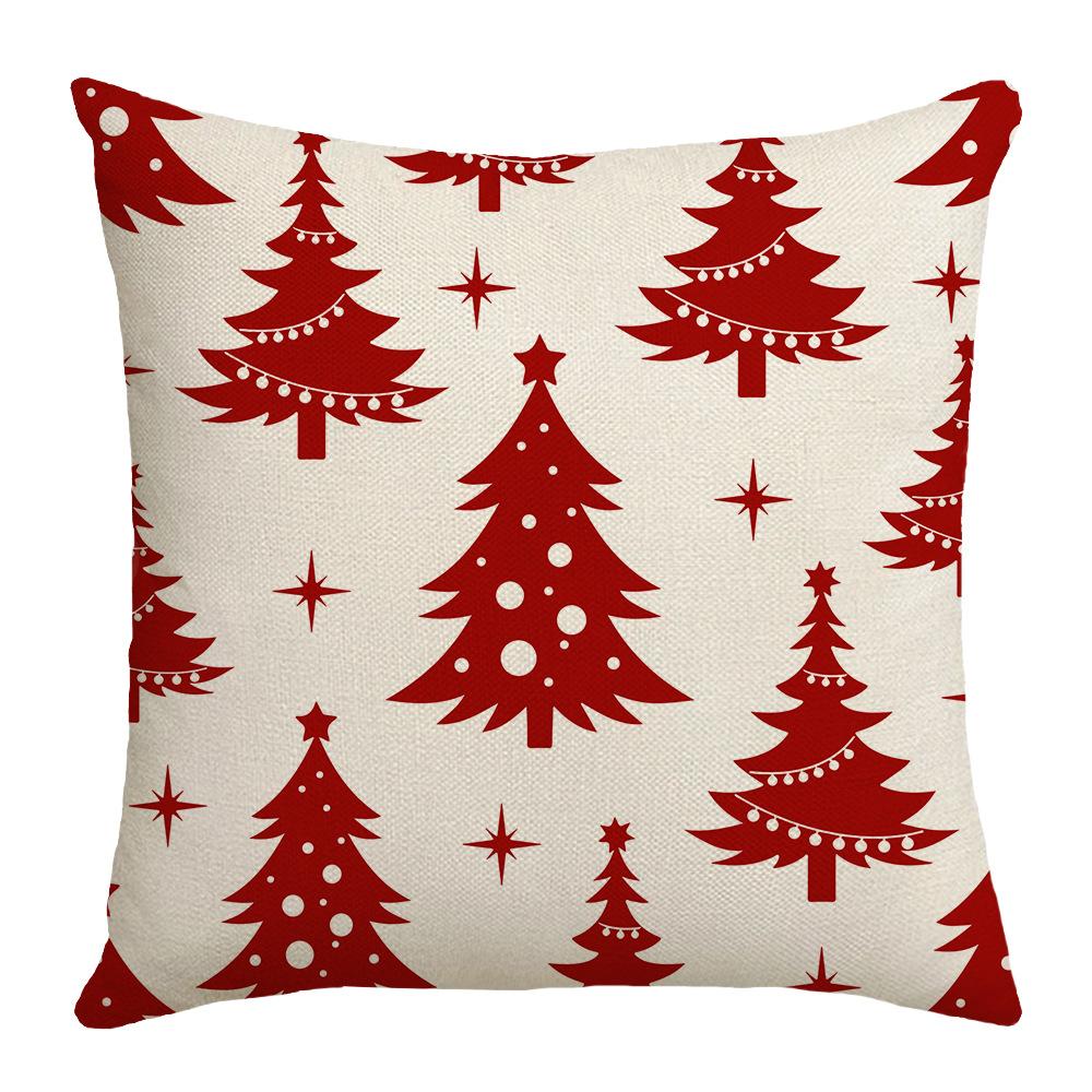 New Snowflake Pattern Element Red Festive Warm Atmosphere Christmas Decoration Home Party Sofa Cushion
