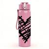 1PC Rough Line Drawing Love Heart 750ml Color Plastic Sports Water Bottle Leakproof Flip Straw Lid Suitable for Sports Office Home Use