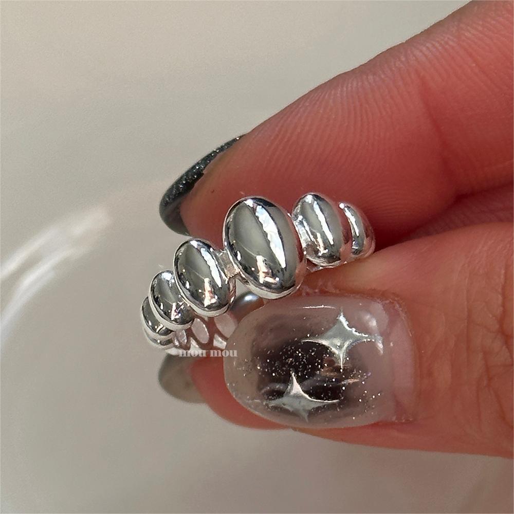 

925 Sterling Silver Luxury Jewelry Couple Ellipse Adjustable Rings For Women Wedding Engagement Accessories Jewellery Argent 925 срібний