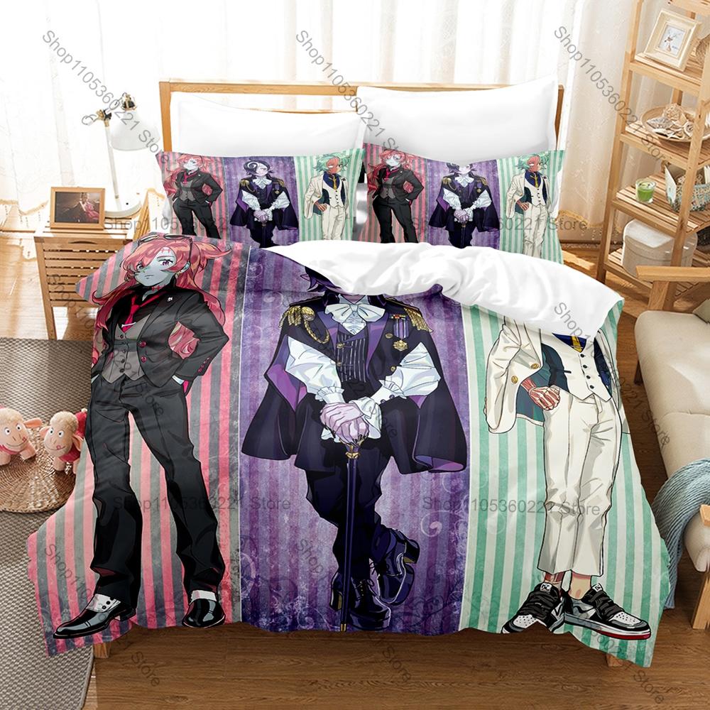Cool 3PCS Devil's Candy Pattern Bedding Set Duvet Cover + 2 Pillowcases Breathable Polyester Anime Bed Linens For Bedroom Decor