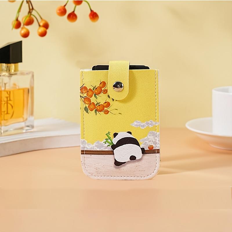 New Panda Snap Button Pull-Tab 1pc Compact Ultra-Thin Mini Ins-Style Design Card Holder for Women