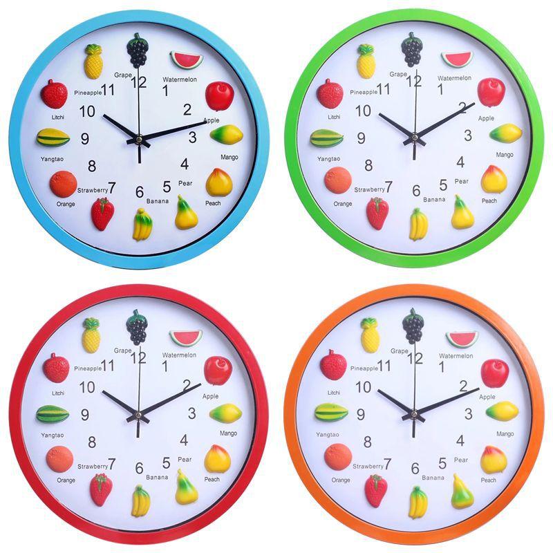 Wall Clock Three-dimensional Fruit Living Room Wall Clock Bedroom Silent Creative Wall Hanging Watch Home Quartz Clock