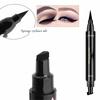 Fashion Double-Headed Stamps Eye Liner Quick Dry Waterproof Black Liquid Eyeliner Pencil Makeup Tool