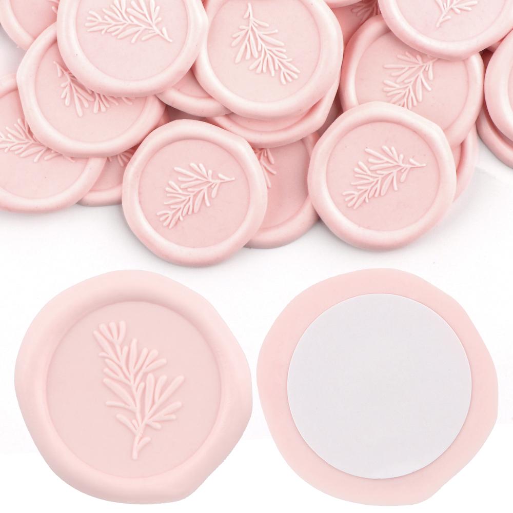 30 Pcs Self Adhesive Olive Branches Stickers 7 Colors Wax Seal Stickers Rosemary Wedding Invitation Envelope Seal Stickers