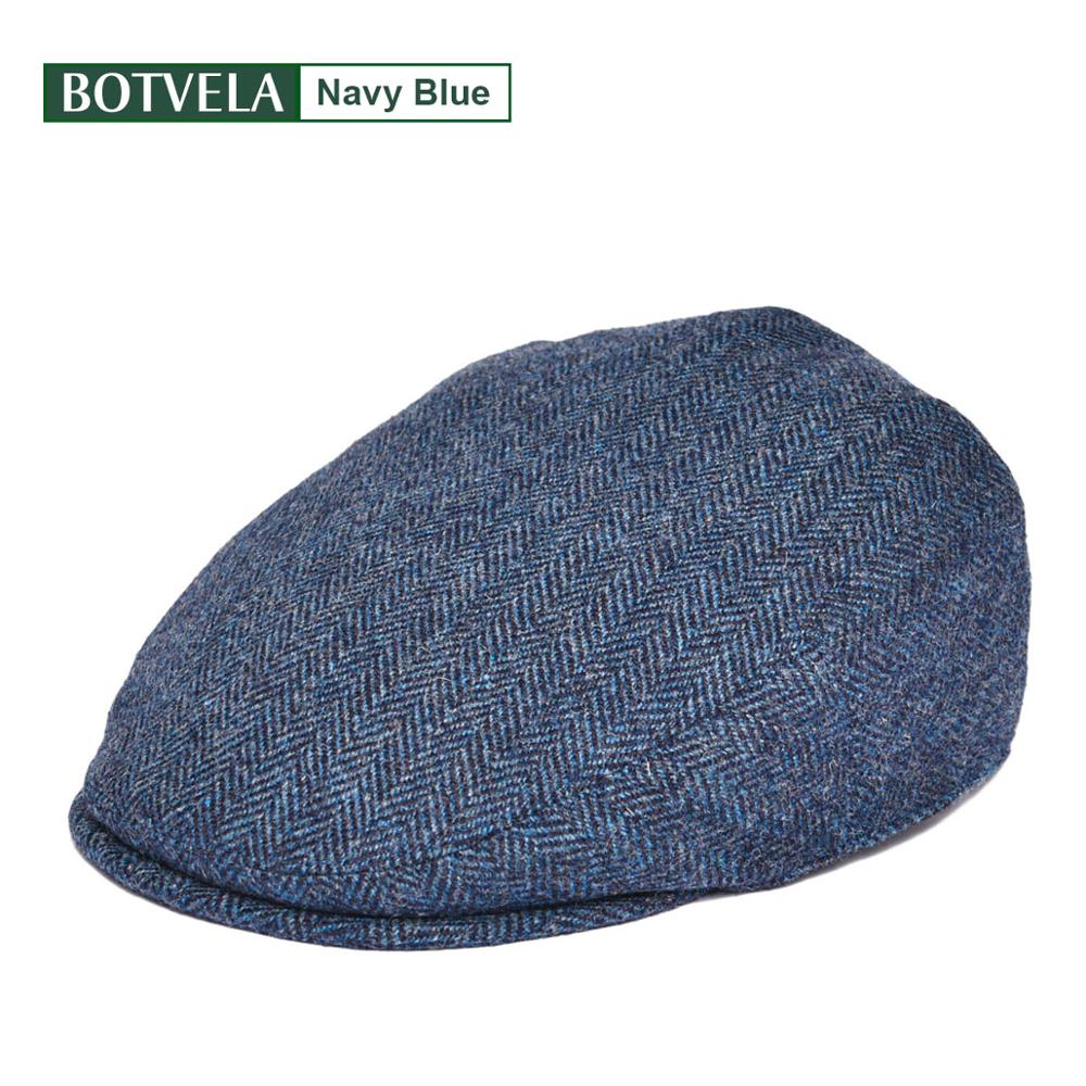 Botvela Grote Maat 100% Wol Ivy Pet XL Heren Platte Petten Tweed Scally Hoed Bunnet Paddy Dai Kaasschaaf Newsboy Pet Rijpetten 62-63cm gray