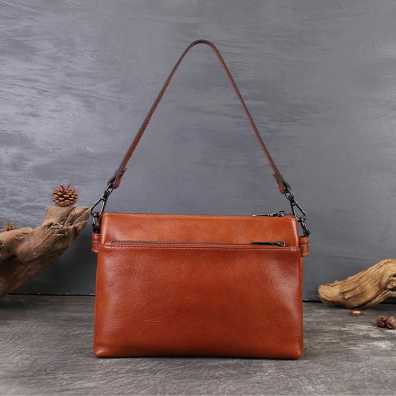 Johnature Genuine Leather Women's Bag Versatile Armpit Bag Commuting Multi-layer Shoulder Crossbody Bag