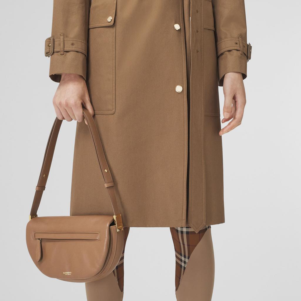 Burberry Olympia Adjustable Shoulder Strap Dyed Lambskin Ellen Olympia Half-Moon Handbag Women Handbag Brown 8050598