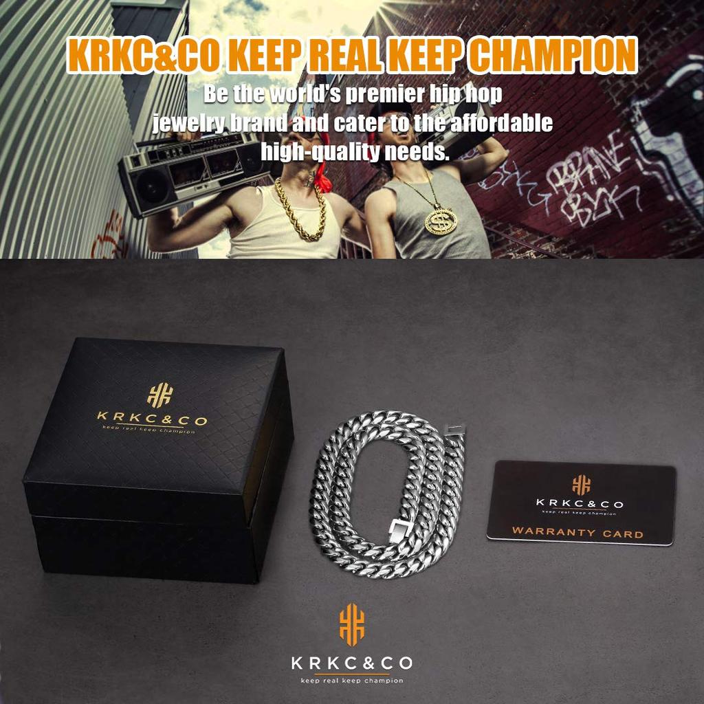 Width 10mm Kihei Necklace Cuban Chain Stainless Steel Necklace 18K Gold Plated Thick Kihei Chain Cut Necklace Link Choker Hip Hop Rapper Dancer B