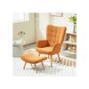 Armchair with Ottoman - HOMCOM - High Back - Wooden Legs - Maximum Comfort