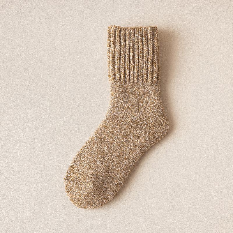 5 Par / Zestaw Damskie Super Grube Skarpety Wełniane w Jednolitym Kolorze i Grube Ciepłe Skarpety Frotte