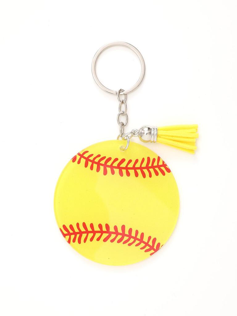 Acrylic Baseball Keychain with Tassel - Women's Sports Style Bag & Car Pendant