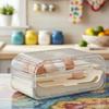 Automatic Rolling Egg Storage Box Egg Holder For Fridge 2-Tier Automatic Rolling With Sliding Lid Egg Holder Countertop Storage