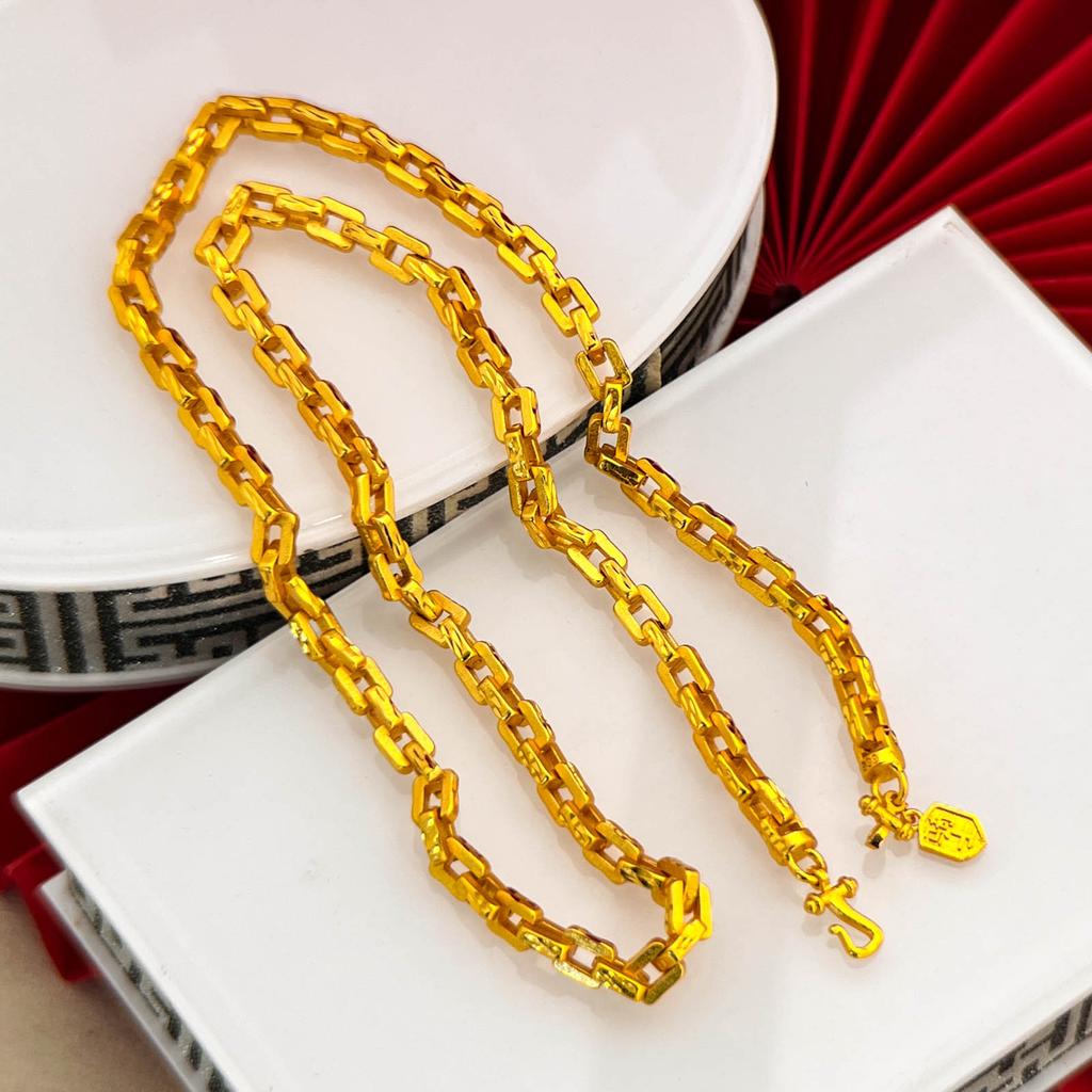 2026 Joyería, Joyería Chapada en Oro, Collar Cuadrado de Tarjeta Secreta para Hombres y Mujeres, Cadena Cuadrada de Flor de Coche de Moda.