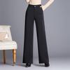 Women's High-Waisted Wide-Leg Pants: Autumn Drape, Loose Fit for Runway, Square Dancing, Social & Latin Dance, and Mother's Wear.