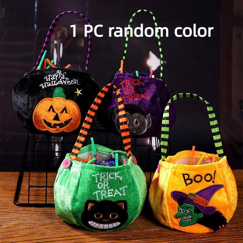 Halloween Portable Three-dimensional Pumpkin Bag All Saints' Day Candy Bag for Children Party Holiday Creative Spirit Props