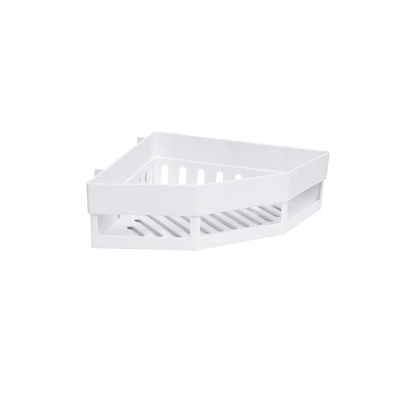 Wall Mount Corner Tripod Shelves Home Kitchen Bathroom Plastic Organizer Shelf Shampoo Toothbrush Holder Drain Basket