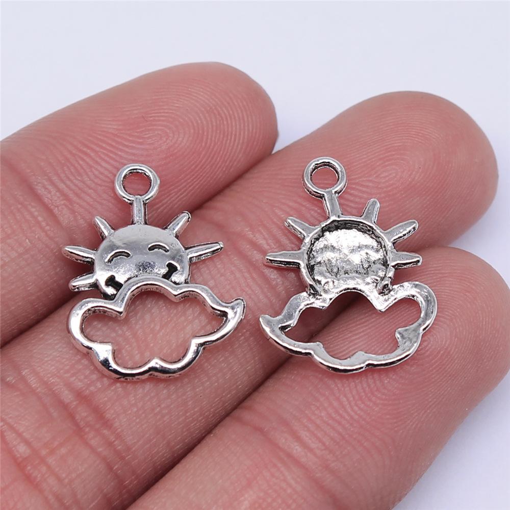 20pcs Sun Pendant Charms Antique Silver Color Sun Charms Jewelry DIY Sun Charms For Bracelet Making