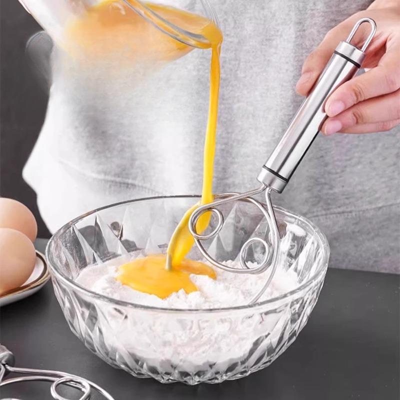 Misturador de Massa de Aço Inoxidável Cozinha Manual Peneirador de Farinha, Batedor Antiaderente para Mistura de Massa Mistura Maravilhosa de Massa