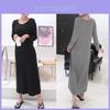 Robe maxi moderne à manches longues et coupe ample, idéale pour une tenue décontractée