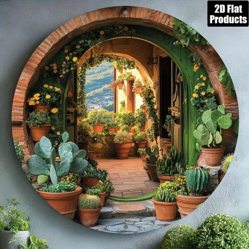 Metal Poster Cactus Retro Aluminum Flowers Wall Art Home Decor