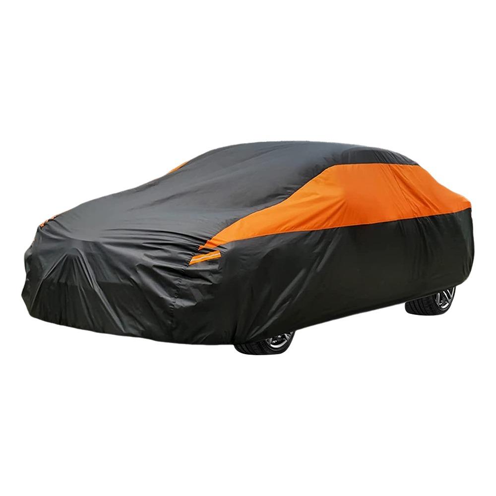 

NEW Multi-Layer Design Full Car Cover UV Protection Heavy Duty Sedan Dustcover Universal Car Protection Cover Outdoor Parking помаранчевий