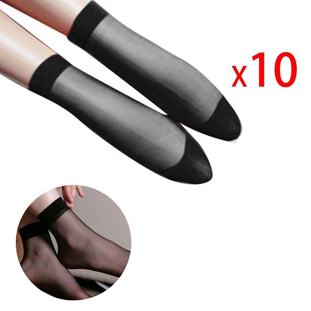 Модные 10 пар женских ультратонких прозрачных коротких носков до щиколотки