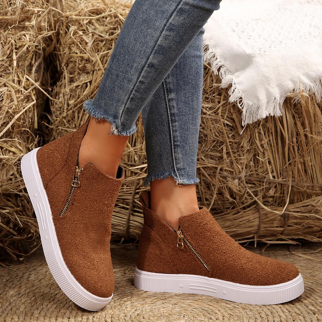 Fashion Sexy Black Shiny Snake Pattern Casual Shoes Women 2025 Summer Double Zip Decoration Round Toe Low Heel Ankle Boots Punk Sneaker