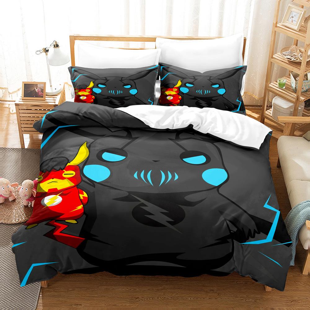 High Definition Animation Digital Baby 3D Digital Printing Three-Piece Quilt Cover Home Textile Bed Sheet Kit
