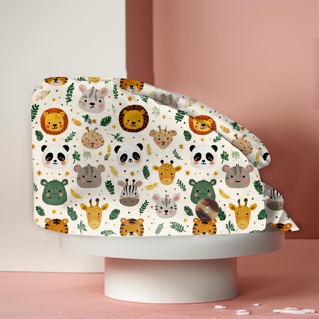 Dames Mode Dierenprint, Multifunctionele Haarturban voor Werk, Douche en