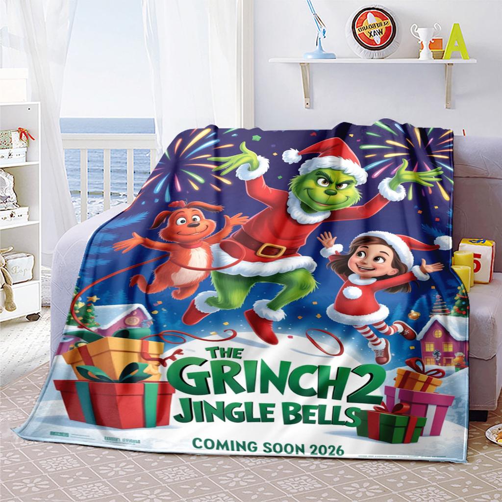 Christmas Gift Comedy Movie How the Grinch Stole Christmas blanket home warming, four season bed decoration sofa cover flannel throwing blanket K18