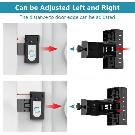 KIMILAR 2024 Upgrade Anti-Theft Video Doorbell Mount, Not Block Doorbell Motion Sensor, Adjustable No-Drill Mounting Bracket Wedge Holder Accessories