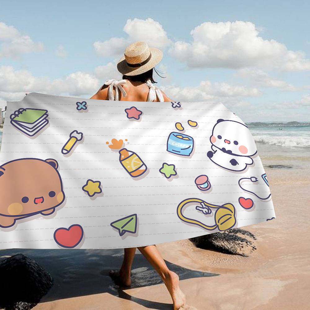 Popular B-BUBU D-DUDU Character Big Microfiber Beach Towels Quick Dry Towel Sand Beach Towels Pool Towel For Travel Swim Pool
