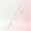 3pcs Heart Shape Glass Straw Set with Brush Reusable Glass Straw Suitable for Milkshakes Juices Coffee Kitchen Bar Accessories