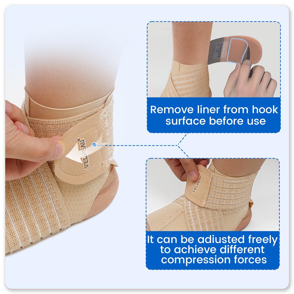 Velpeau Adjustable Ankle Compression Sleeve For Achilles Tendinitis Plantar Fasciitis Support Universal Both Feet